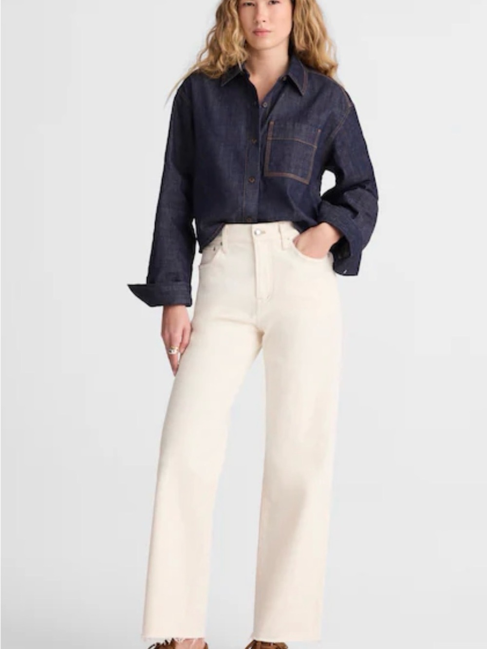Madewell Perfect Vintage Wide Leg crop Jean